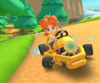 The icon of the Toad Cup challenge from the 2019 Winter Tour and the Pink Gold Peach Cup challenge from the 2021 Paris Tour in Mario Kart Tour.