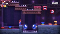 Screenshot of Spooky House level 5-3 from the Nintendo Switch version of Mario vs. Donkey Kong