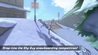 Mario Kart World P-Switch Mission Drop into the Shy Guy snowboarding competition!