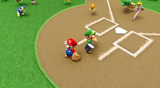 All of the players gathering around Mario and Luigi after Lakitu calls the final "out", and the ball game.