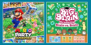 Image presented with the "Party games" result in Online Quiz: What kind of gamer are you?, showing Mario Party Superstars and Big Brain Academy: Brain vs. Brain