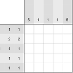 Recreation of the first picross puzzle in Super Donkey Kong with Mario 2