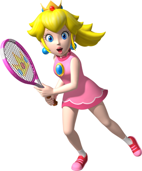 File:Princess Peach Artwork - Mario Tennis Open.png
