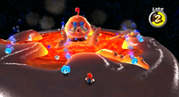 King Kaliente summoning Lava Bubbles in the Boss Blitz Galaxy