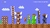 Screenshot of Goomba Towers, Paragoombas, Shoe Goombas and Stiletto Goombas in the Super Mario Bros. style of Super Mario Maker