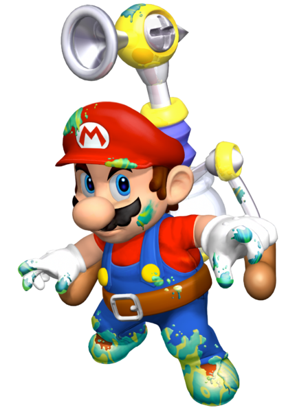 File:SMS - Mario FLUDD (with goop)(shadowless).png