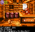 Dixie meeting a Bear in his Sheepy Shop in the Game Boy Color port