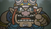Wario suddenly noticing something else