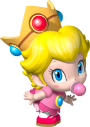 Artwork of Baby Peach for Mario Kart Wii (also used in Mario Super Sluggers and Mario Kart Tour)