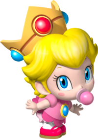 Artwork of Baby Peach for Mario Kart Wii (also used in Mario Super Sluggers and Mario Kart Tour)