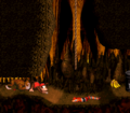 The Kongs climb under a ceiling near the beginning of the level