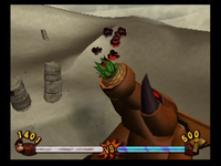 Grave Tusk's trunk gets blocked with a Blood Pine in Donkey Kong Jungle Beat