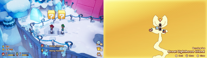 Blocks 3-4 in the Brrning Sea Great Lighthouse Island from Mario & Luigi: Brothership