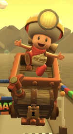 Captain Toad performing a trick.