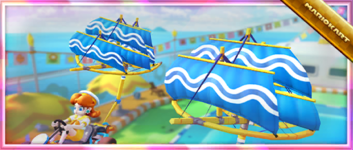 The Wavy Great Sail Pack from the Sunshine Tour in Mario Kart Tour
