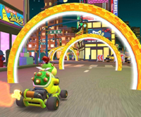 Thumbnail of the Koopa Troopa Cup challenge from the 1st Anniversary Tour; a Ring Race challenge set on New York Minute 3