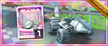 The Silver Warrior Wagon from the Spotlight Shop in the 2023 Mario vs. Luigi Tour in Mario Kart Tour