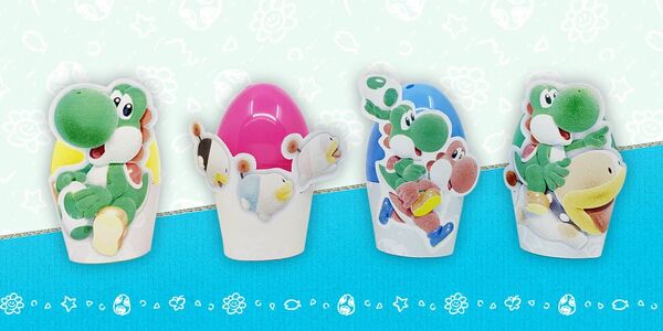 Presentation banner for a set of printable Yoshi's Crafted World-inspired egg holders
