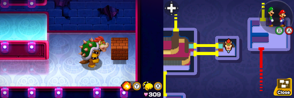 Block 70 in Peach's Castle of Mario & Luigi: Bowser's Inside Story + Bowser Jr.'s Journey.