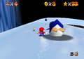Mario racing alongside the Big Penguin