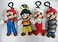 Super Mario, Bee Mario, Fire Mario and Spring Mario keychains based on Super Mario Galaxy