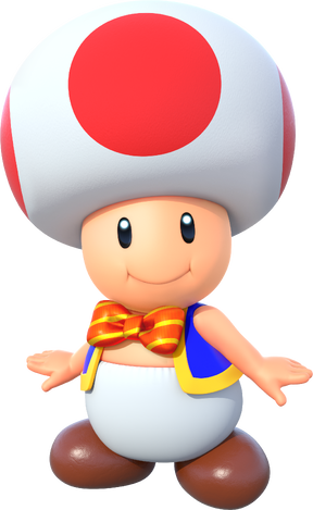Artwork of Toad in Super Mario Party. The artwork is similar to the Toad's Mario Party 10 artwork, but with a bow tie.