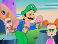 Luigi's miscolored gloves