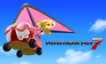 A title screen with Peach using her Super Glider