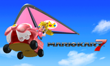 A title screen with Princess Peach in her Super Glider.