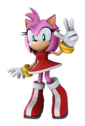 Artwork of Amy from Mario & Sonic at the Olympic Winter Games.