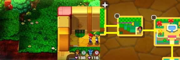 Location of the sixth, seventh and eighth beanholes in Toad Town.