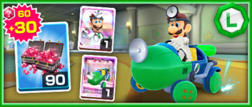 The Dr. Luigi Pack from the 2022 Mario vs. Luigi Tour in Mario Kart Tour