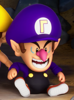 Baby Waluigi, as he appears in the opening cinematic.
