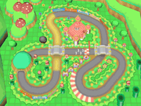 A Mario-kart Circuit as it is seen in Itadaki Street DS.