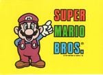 A sticker of Mario standing next to the Super Mario Bros. logo from the Nintendo Game Pack tip card #11