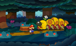 Screenshot of Mario and Wiggler in Paper Mario: Sticker Star