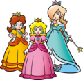 With Princess Peach and Rosalina