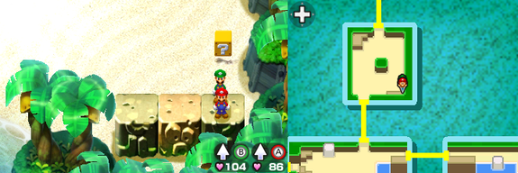 Block 27 in Plack Beach of Mario & Luigi: Bowser's Inside Story + Bowser Jr.'s Journey.