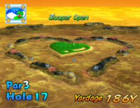 The sixteenth hole of Blooper Bay from Mario Golf: Toadstool Tour.