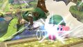 Kirby adopting Link's form in Super Smash Bros. for Wii U