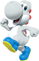 White Yoshi from Mario Kart Tour