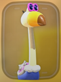 How is he holding the-
