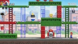 Screenshot of a Multiplayer session from the Nintendo Switch version of Mario vs. Donkey Kong