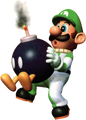 Luigi with a Bob-omb (Space Land outfit)