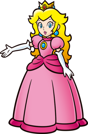 Peach with her arm out