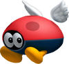 Artwork of a red Para-Biddybud from Super Mario 3D Land.