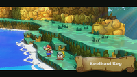 Mario and Goombella on Keelhaul Key shortly after the shipwreck.