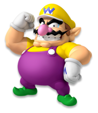 Artwork of Wario for Mario Party 10 (reused for Mario & Sonic at the Rio 2016 Olympic Games Arcade Edition)