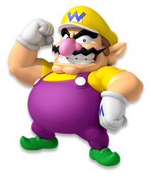 Artwork of Wario for Mario Party 10 (reused for Mario & Sonic at the Rio 2016 Olympic Games Arcade Edition)