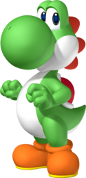 Artwork of Yoshi from Mario Party 8 (later reused in Mario & Sonic at the Rio 2016 Olympic Games)